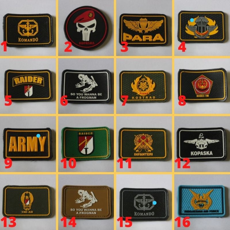 patch rubber tempelan karet TNI