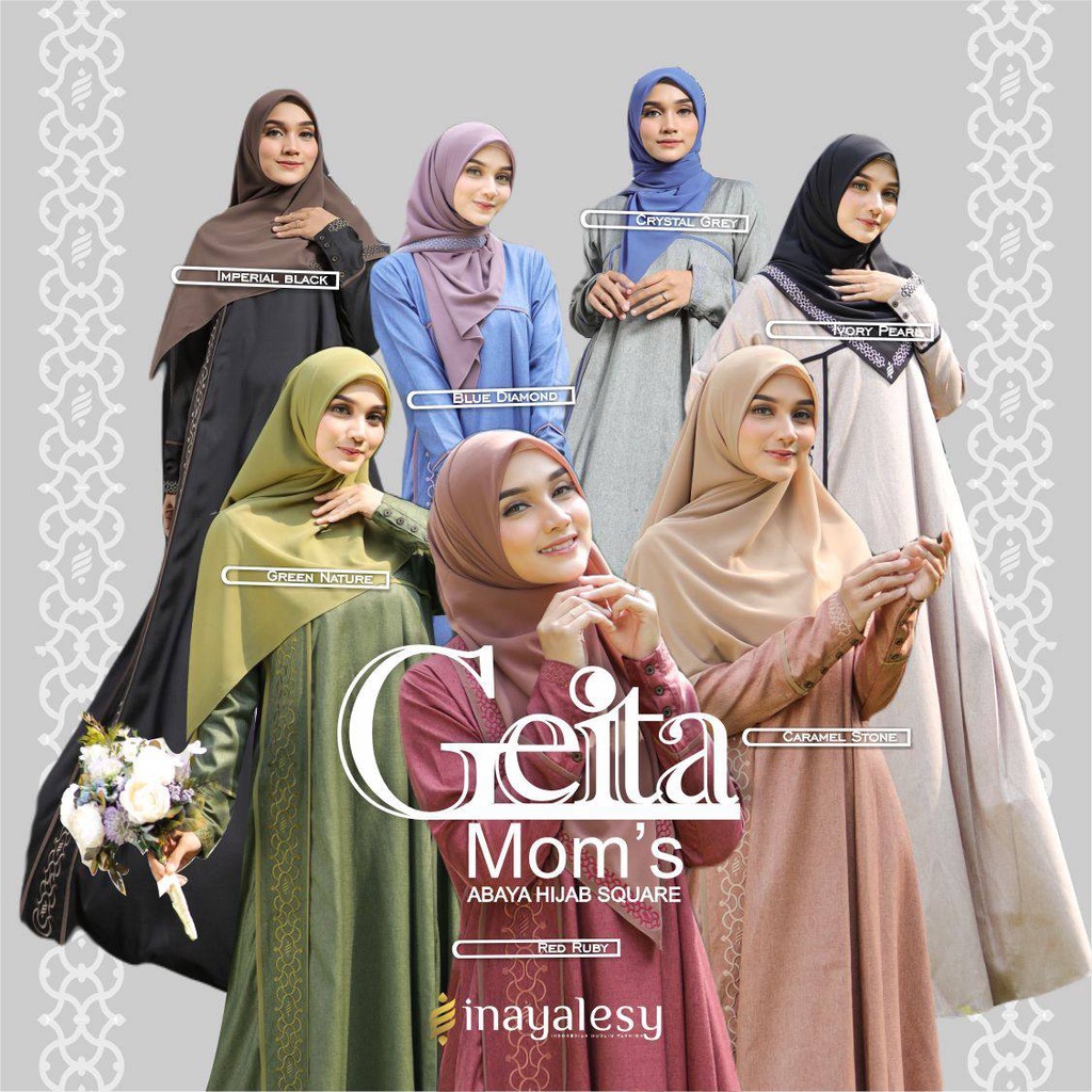 SET GAMIS GEITA FAMSET FAMILY ORIGINAL INAYA COLLECTION DRESS BAJU BUSANA MUSLIM WANITA DEWASA BUSUI