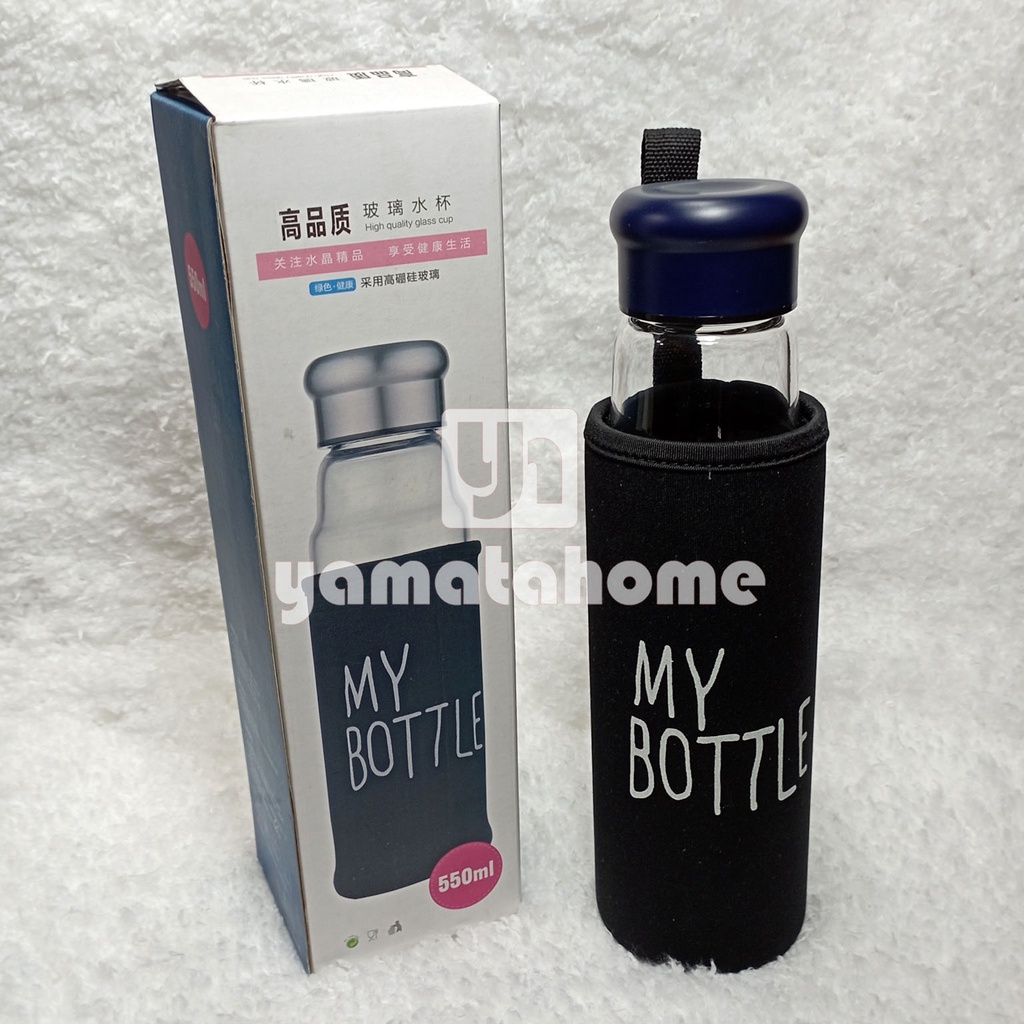 My Botol My Bottle Botol Kaca 550 ML  Botol Kaca My Bottle Free Sarung