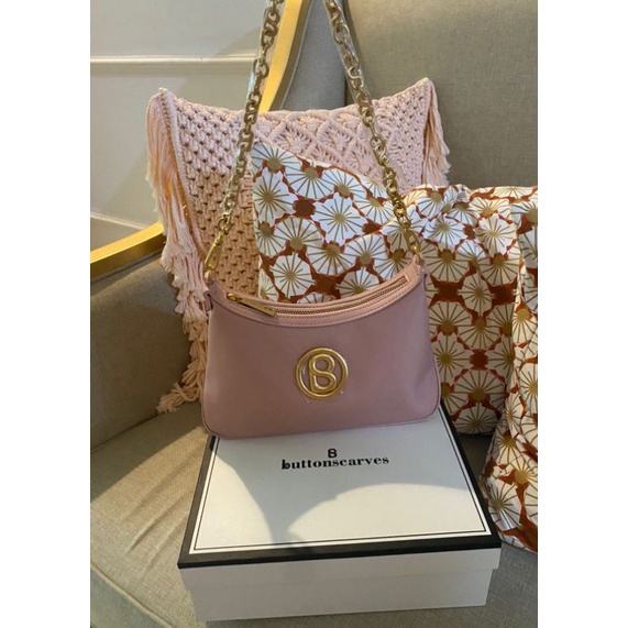 preloved like new luana nylon bag in guava