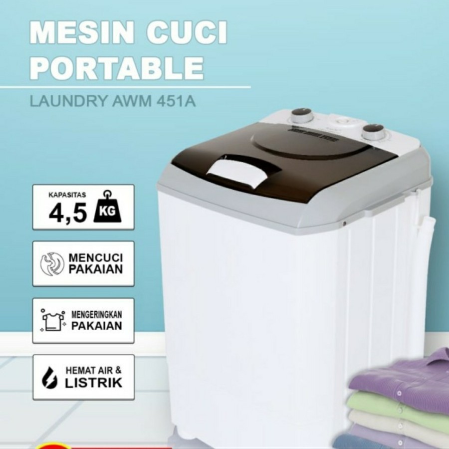 MESIN CUCI MINI PORTABLE ARSHI AWM 451A MESIN CUCI PORTABLE BERGARANSI MESIN CUCI