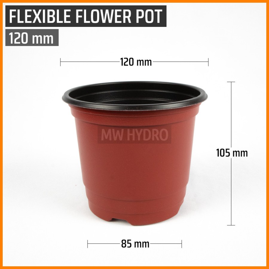 Double Color Flexible Flower Pot / Pot Bunga Elastis Dua Warna, 12 cm