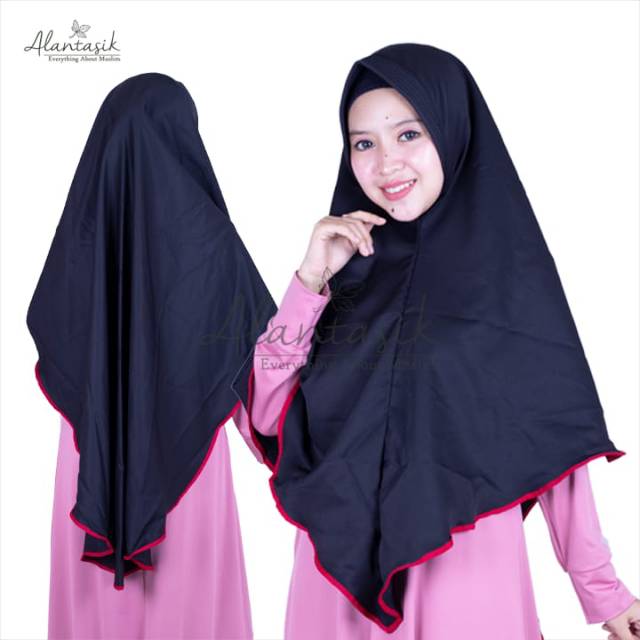 Alatasik - jilbab khimar arima / hijab cantik penguin / jumbo list hitam R.25