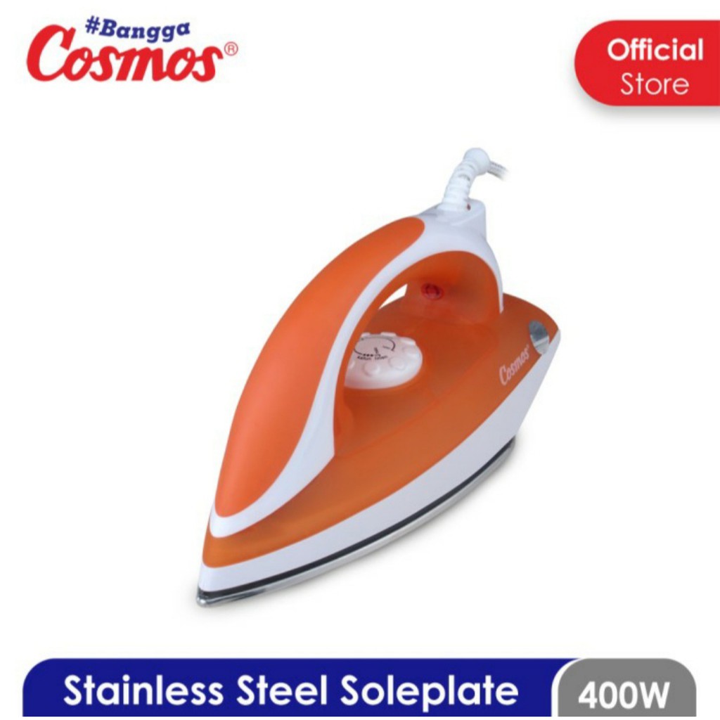 Setrika Cosmos CIS 418 Dry Iron Cosmos 418 Setrika Cosmos Stainless Steel Soleplate Setrika Orange