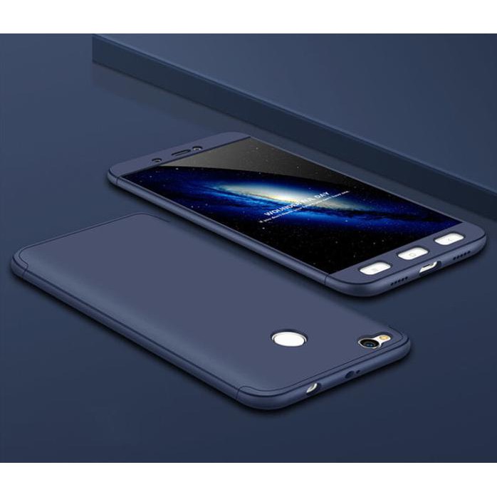 Hardcase Case 360 Xiaomi Redmi 4X Full Body Free Tempered Glass - Merah