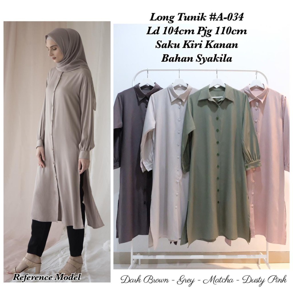 Long Tunik (Ori imod)  bahan Syakila import