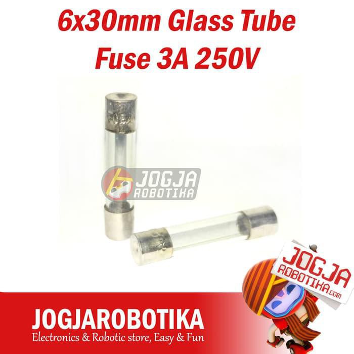 Sekring 6x30mm Glass Tube Fuse 3A 250V