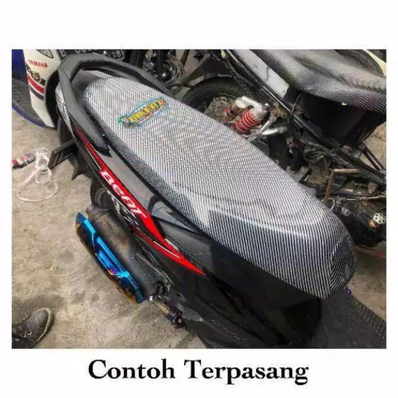 Cover Kulit Jok Carbon Biker Bikers / Kulit Jok Karbon Mio Vixion Ninja Beat Vario Fu Cb Xride