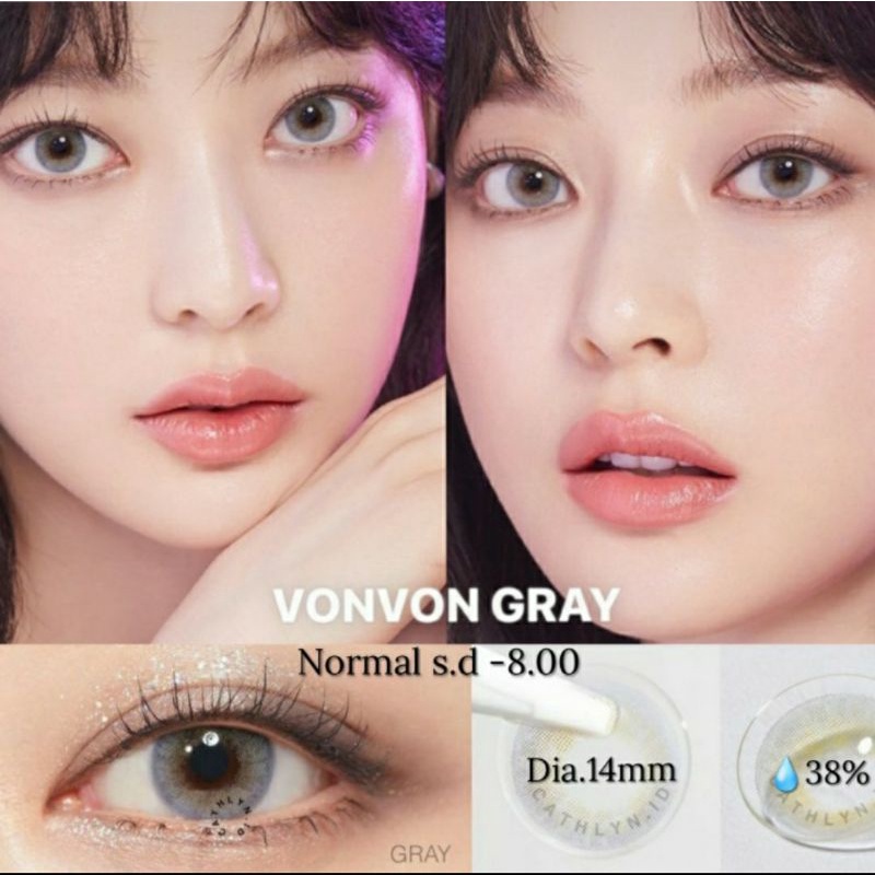 Softlens Eos Vonvon Brown Gray Blue Natural dia.14mm Normal Minus s.d -8.00