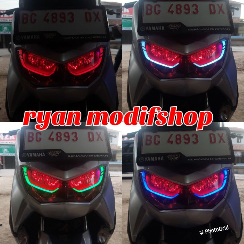 nmax new 2020 lampu alis lazy sepaket dengan frame new nmax 155 RGB REMOTE