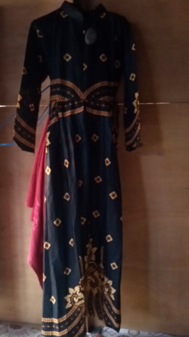 Baju Batik Couple Gamis Batik Keluarga Modern Motif Sogan Candi Terbaru