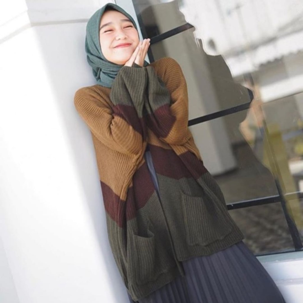 CARDIGAN RAJUT JUMBO XXL / CARDIGAN 3 TONE / CARDIGAN COMBI / CARDIGAN RAJUT OVERSIZE / BIG SIZE / B