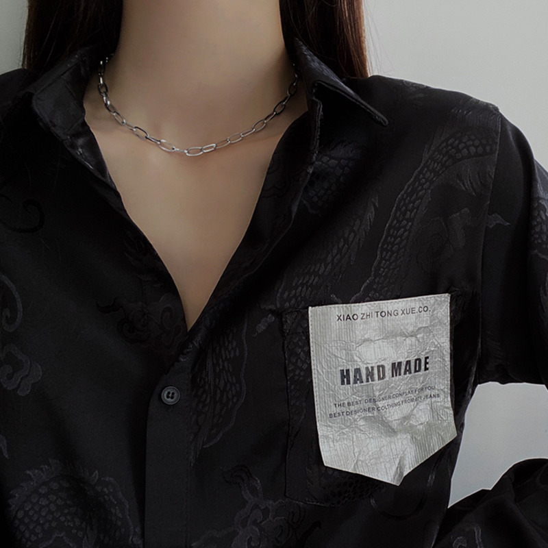 Necklace Short Style Trendy Personality Chain Hip-hop Simple And Versatile Clavicle Chain