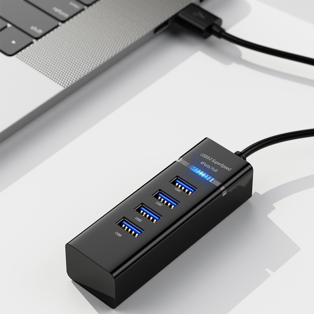 USB HUB Actual【COD】4 Port USB Hub 3.0 High Speed up To 5Gbps For USB/Flash Disk/Mouse/USB/Keyboard/Hard Disk Reader/Laptop/Computer