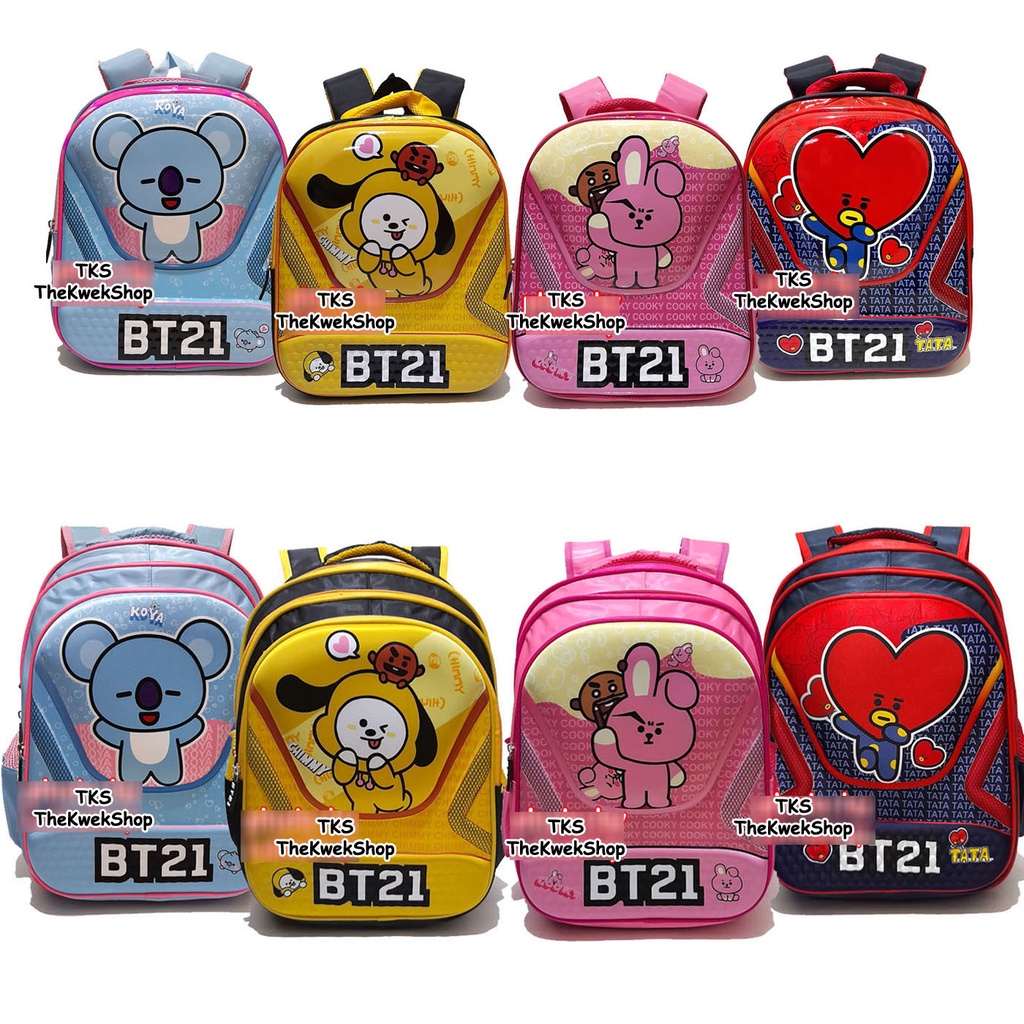 Tas Import TK SD Tas Anak Perempuan Ransel Kpop Band Korea  BT21 Chooky Chimmy Tata Koya