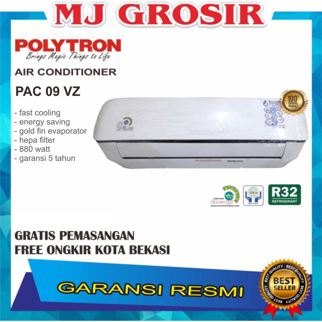 AC POLYTRON PAC 09 VZ 1PK 1 PK + PASANG R32 NEUVA ICE LOW