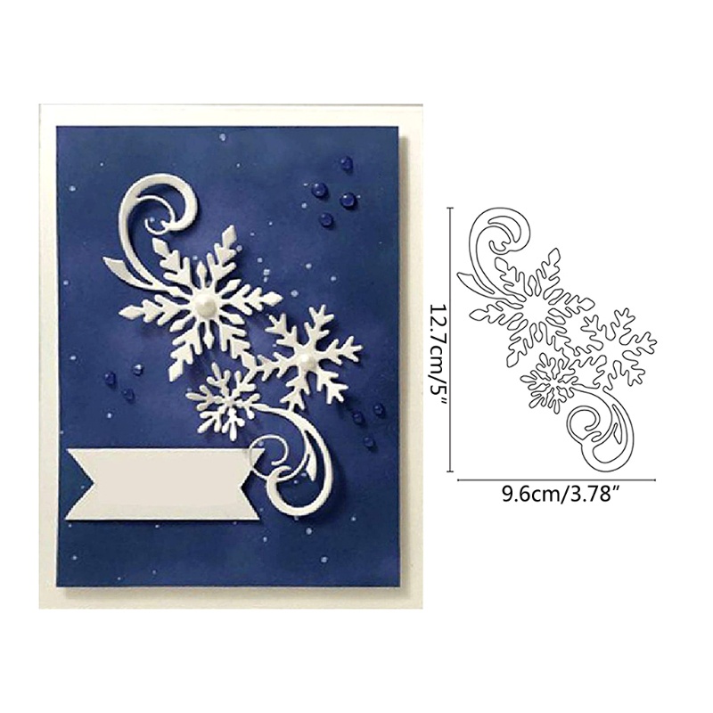 Cetakan Stensil Cutting Dies Motif Snowflake Natal Bahan Metal Untuk Scrapbook / Craft DIY