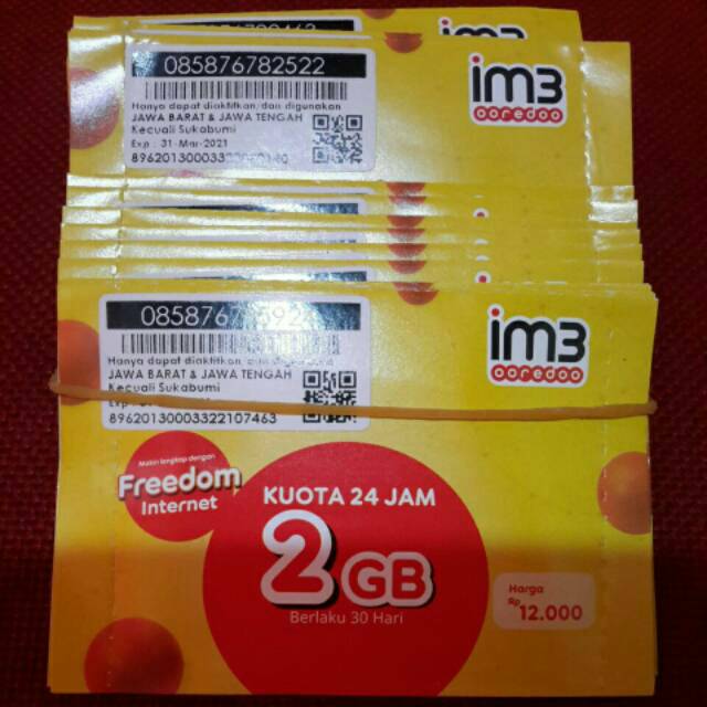 indosat perdana 2gb / m3 ooredoo / perdana / 2gb / perdana kuota