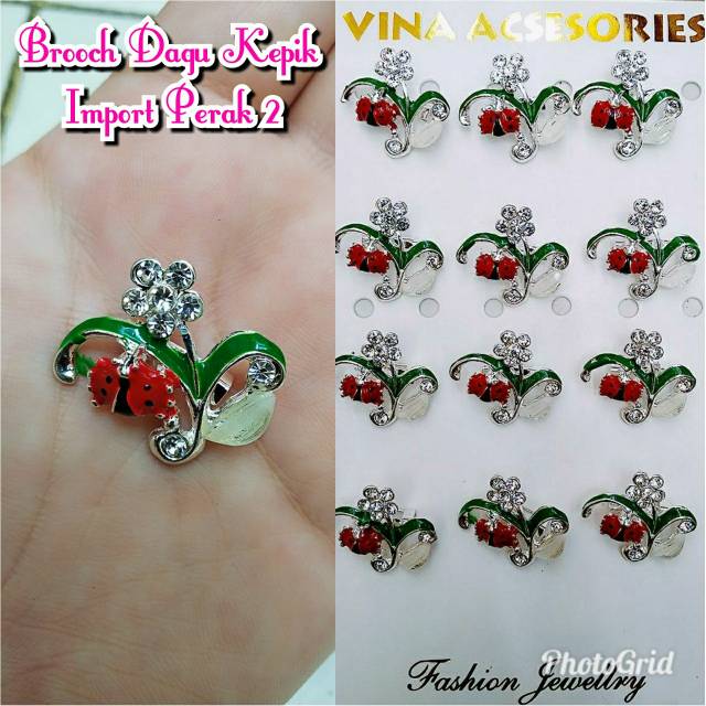 Isi 12pcs brooch dagu kepik mini import