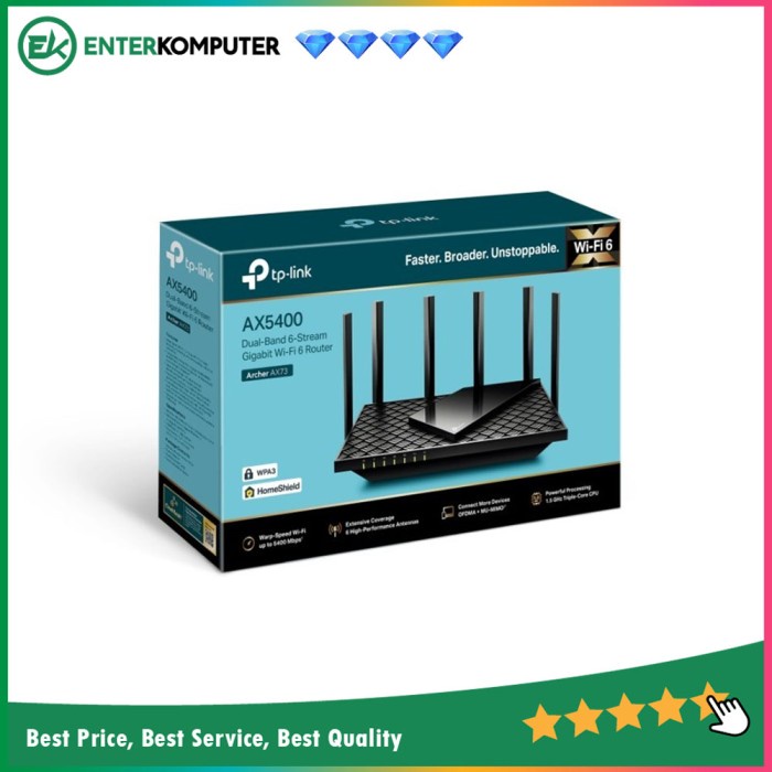 TP - Link AX5400 Dual Band Gigabit Wi-Fi 6 Router - Archer AX73