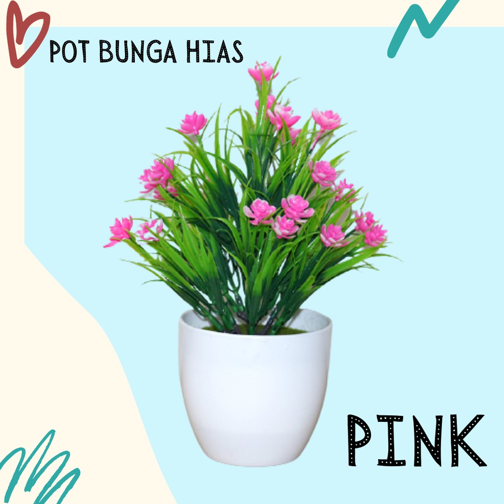 Satu7an PBP23 Tanaman Bunga Plastik Tanaman Hias Bunga Kamelia Pot Bunga Artificial Flower-3