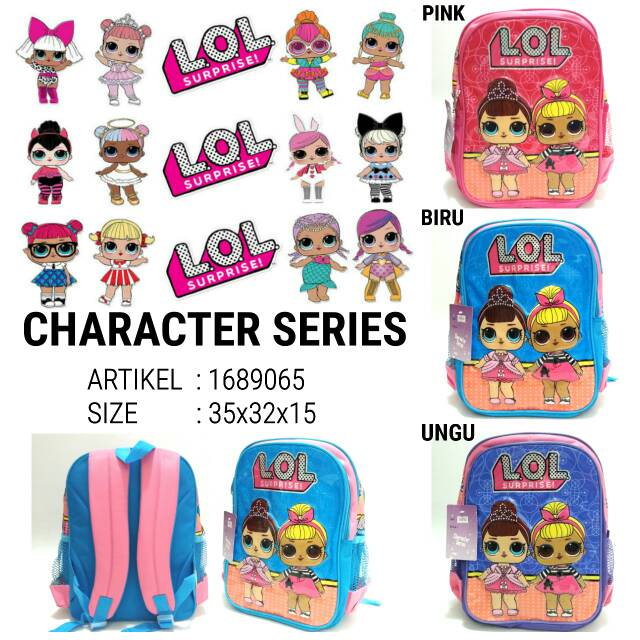 TAS SEKOLAH RANSEL BACKPACK ANAK CEWE KARAKTER LOL CHARACTER SERIES 1689065 MURAH LUCU