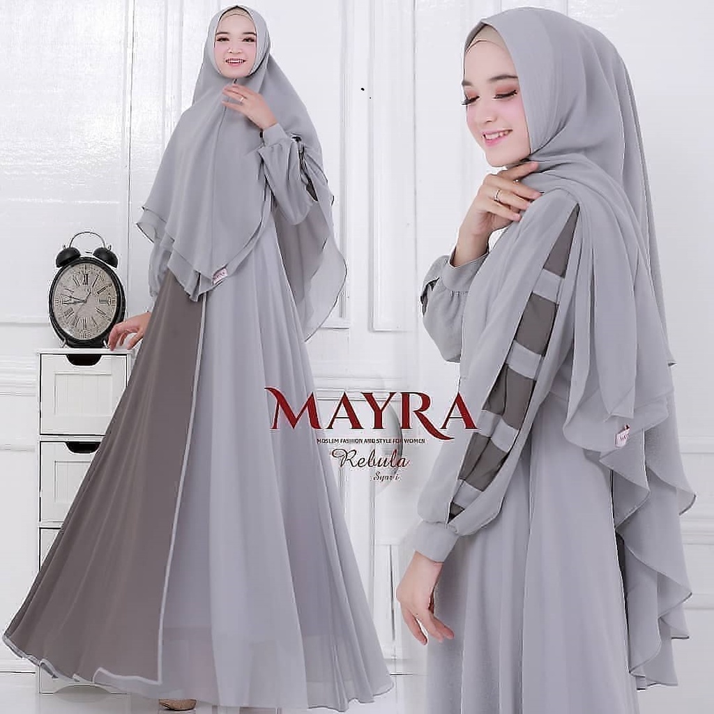 FAZZA_FASHION [COD] - REBULA SYARI / Gamis Wanita Terbaru 2021 / Gamis Syari Set Hijab Terbaru / Baj
