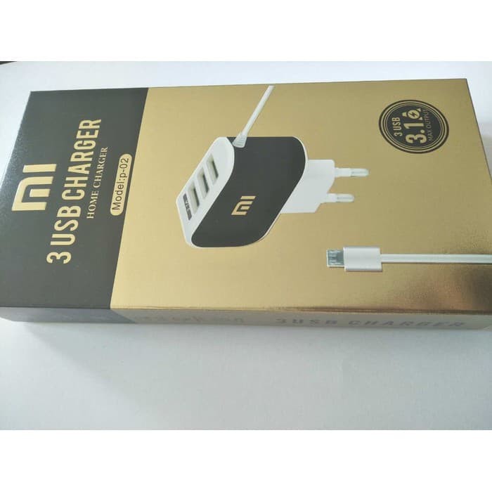 TC Charger Casan XIAOMI ORI 100% 3USB 3.1A P-02   Grosir