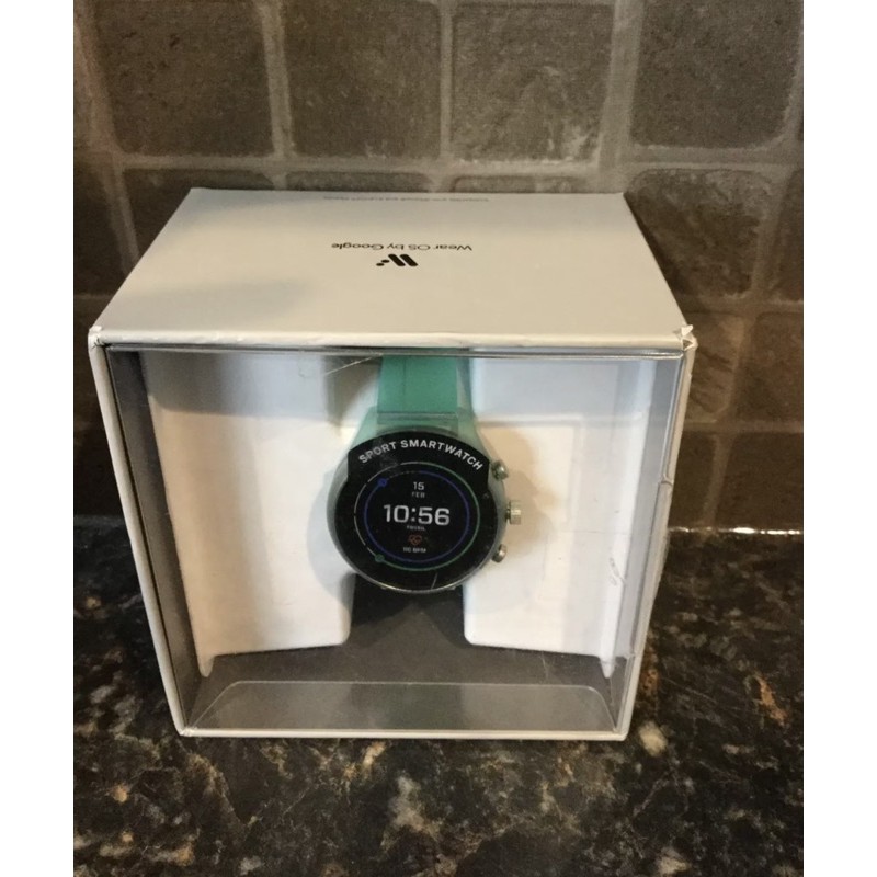 New Sealed Fossil Women's Gen 4 Sport HR Silicone Touchscreen Smartwatch Mint Jelly FTW6057