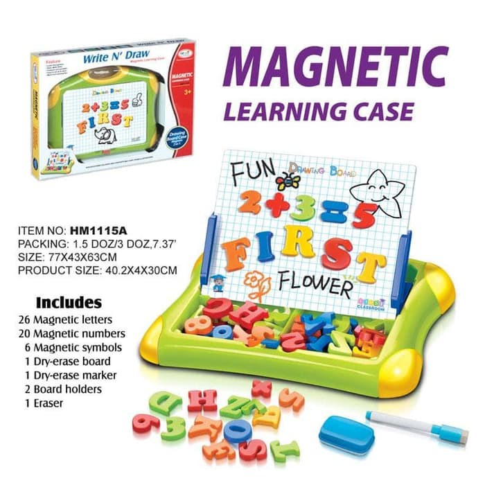 Mainan Edukasi Magnetic Learning Case Drawing Board 2 in 1 classroom