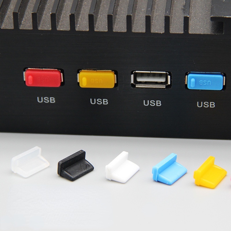 5Pc/Set Random Color Silica Gel Universal USB Female Port Dust Plug / For Desktop Computer Notebook Mobile Power