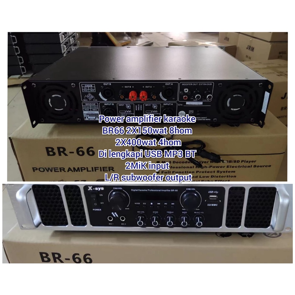 POWER AMPLIFIER XSYS BR 66 DIGITAL KARAOKE AMPLIFIER