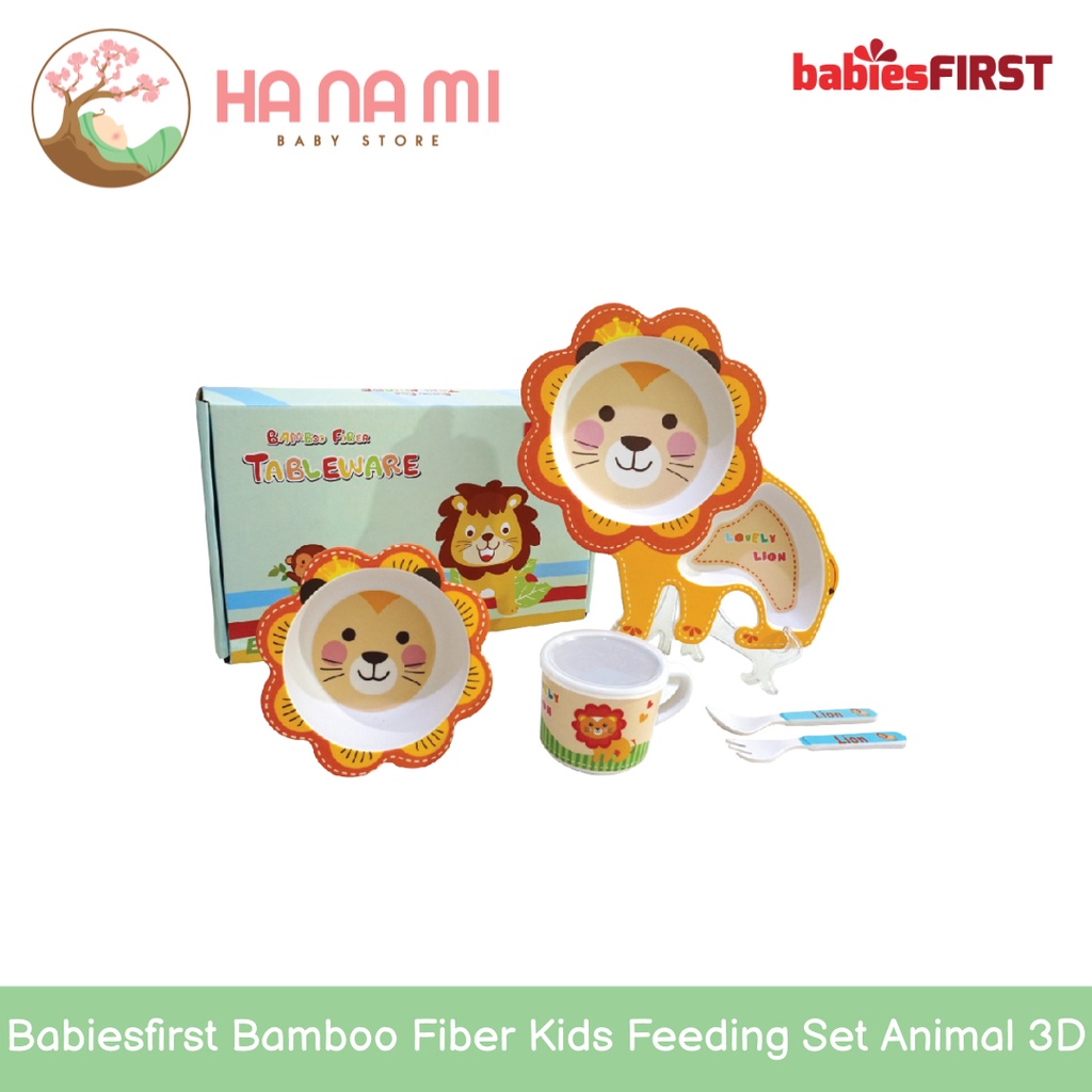 BabiesFirst Bamboo Feeding Set Animals 3D