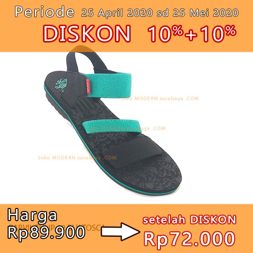 CARVIL TULIP 02 GL BLACK TOSCA sandal wanita sendal flip flop