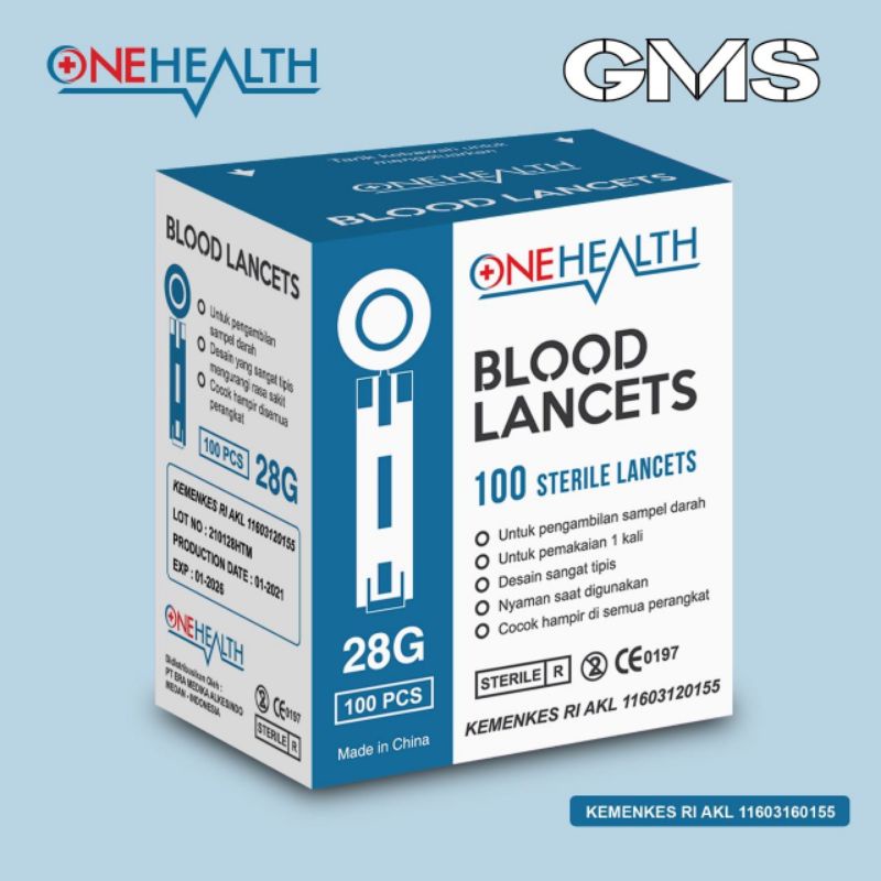 Blood Lancet 28G isi 100 pcs General Care / Serenity/ Onehealth