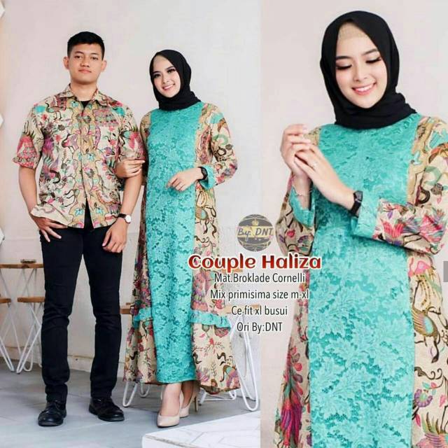 Couple gamis haliza syari muslim batik pekalongan