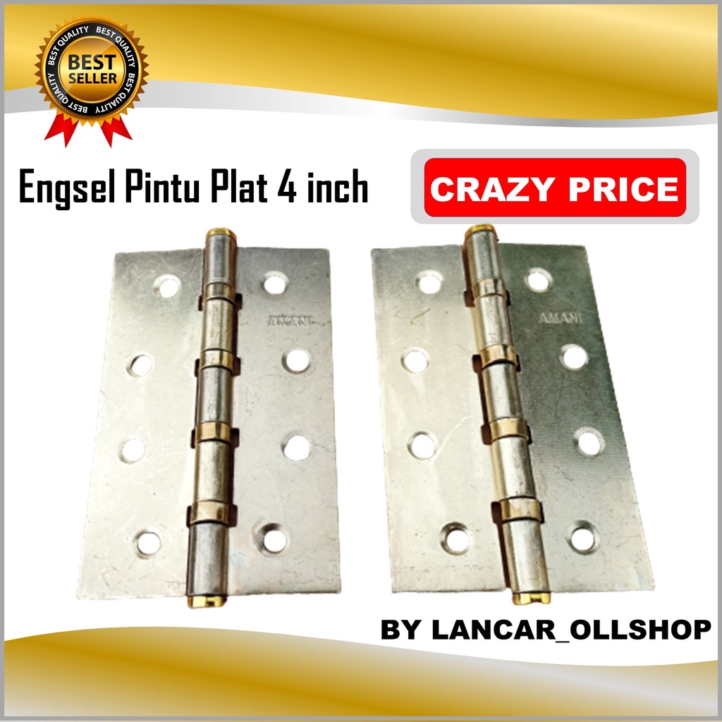 Engsel pintu plat 4 inch GP/ Engsel jendela