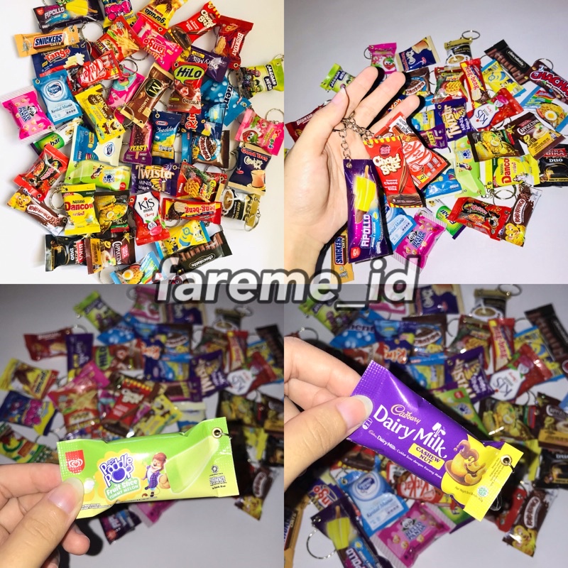 GANTUNGAN KUNCI MINIATUR SNACKS GANCI SNACK SOUVENIR PERNIKAHAN UNIK OLEH OLEH