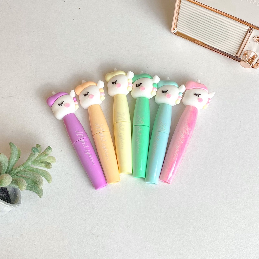 

HIGHLIGHTER UNICORN LITTLE DREAM 1 BOX ISI 6 PCS ALAT TULIS UNIK SPIDOL WARNA WARNI PASTEL SETABILO