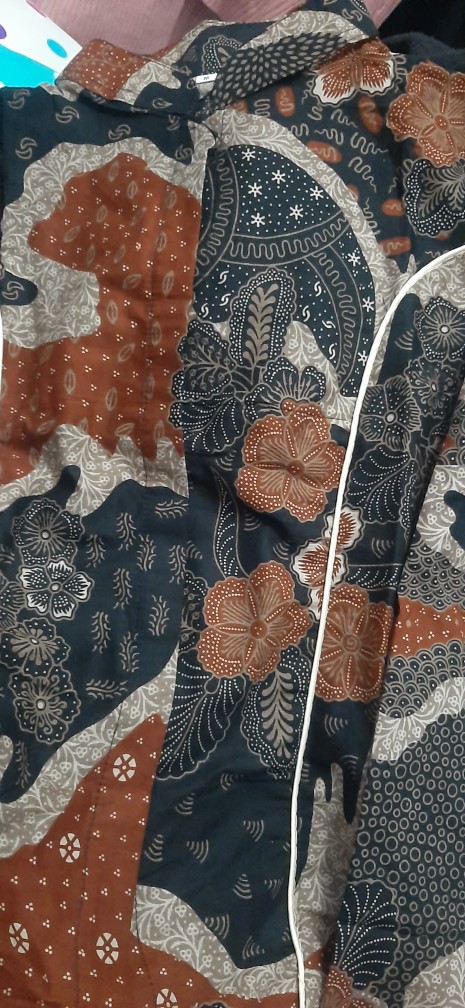 Tey-17 Batik Wanita Asj Sa Hrb026 Kenongo Kemeja Tosca Pendek