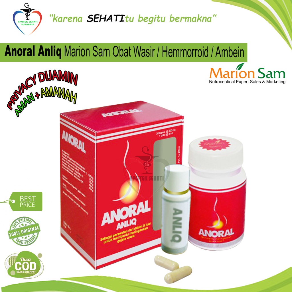 Anoral Anliq Obat Wasir Anti Ambeien Hemmoroid 30s Marion Sam