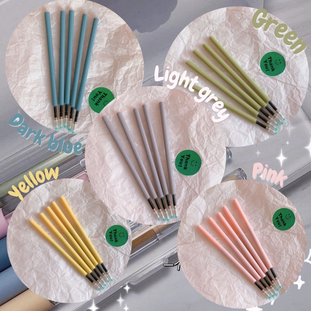 [HARU] Pulpen Mekanik Gel Pen 0.5mm Pena Warna Pena Tekan Karakter Bolpen Unik Ballpoint-4
