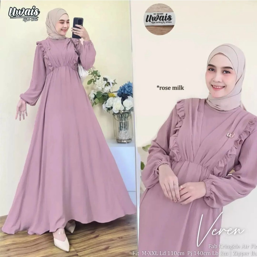 GAMIS WANITA BAHAN CRINKLE AIRFLOW PREMIUM TEBAL ADEM NYAMAN DIPAKAI GAMIS KONDANGAN FASHION MUSLIM KEKINIAN VEREN MAXI GAMIS POLOS GAMIS CRINGKLE TERBARU