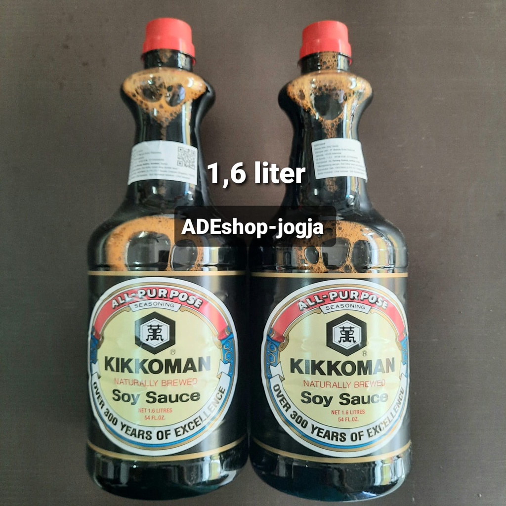 

Kikkoman Soy Sauce 1.6 1,6 Liter ltr lt L naturally brewed all purpose seasoning shoyu