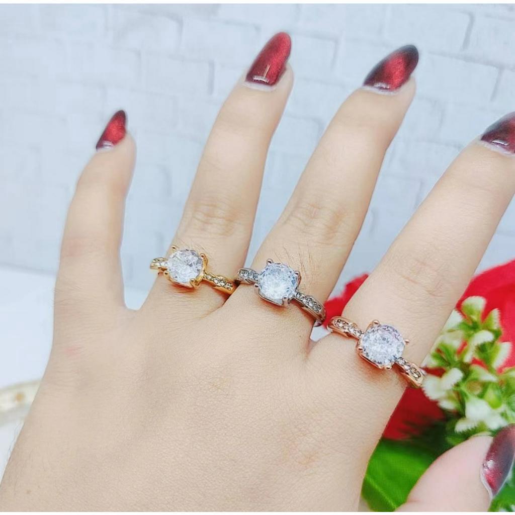 Cincin Titanium Permata Anti Karat Perhiasan Fashion R078