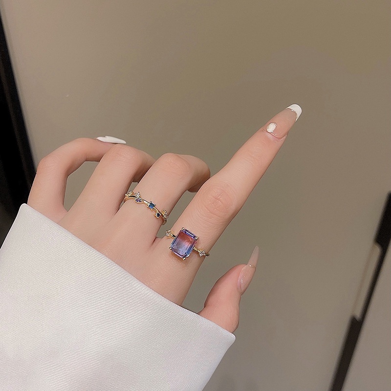 Cincin Model Terbuka Adjustable Desain Bunga Aksen Mutiara Kristal Gaya Korea Untuk Wanita