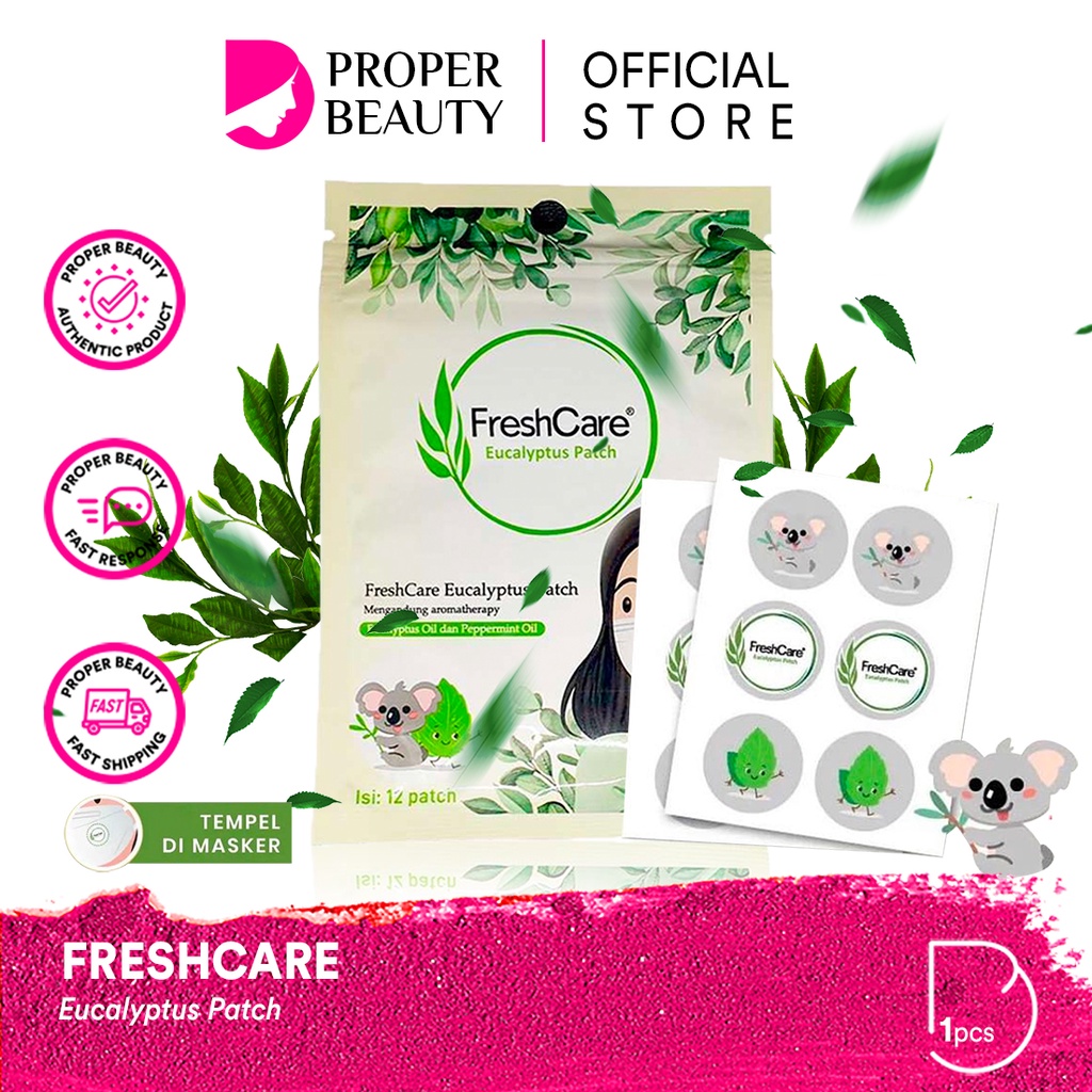 FRESHCARE Eucalyptus Patch Indonesia / Sticker Tempel Masker Face Mask Box 12 Pcs / Fresh Care Minyak Angin Aromatheraphy Kayu Putih / Teens Mix Sports Press Relax Hot Strong / Roll On Inhaler Spray Oil / Fresh Care Aroma Theraphy Terapi Living Paket Set