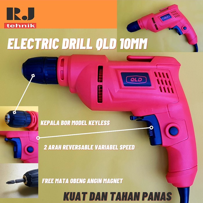 Bor Listrik Bor Tangan 10mm QLD Electric Drill Keyless Murah