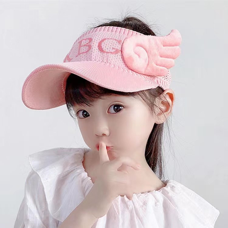 Topi Anak Rajut Visor Motif XBG Kosong Atas Perlindungan Matahari Import