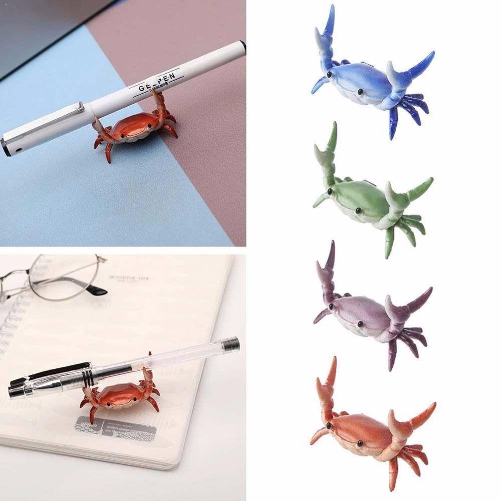 [Elegan] Crab Pen Holder Dekorasi Desktop Hadiah Jepang Lucu Bracket Ornamen Rak Penyimpanan Alat Tulis